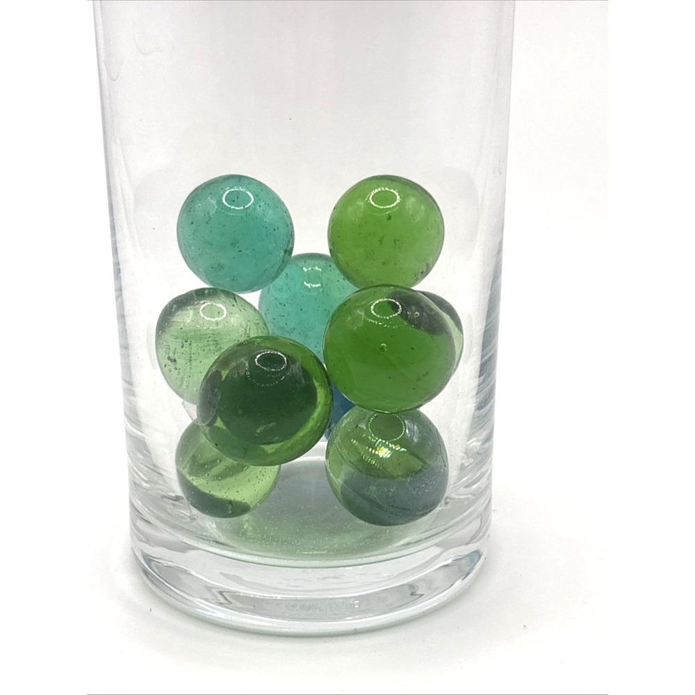 11 Marble Green Blue‎ Marbles Clear Glass Marbles DIY Toy Game